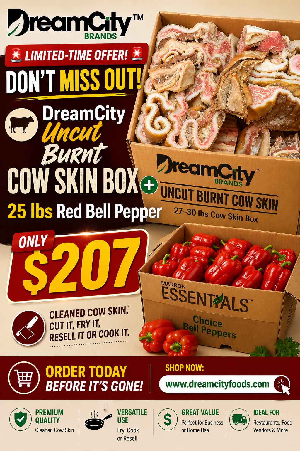 UnCut Cow Skin + 1 Red Bell