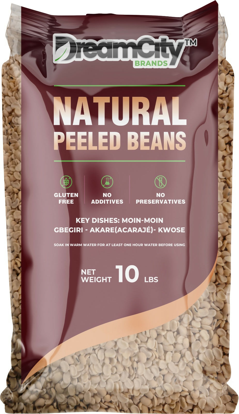 10 lbs peeled beans