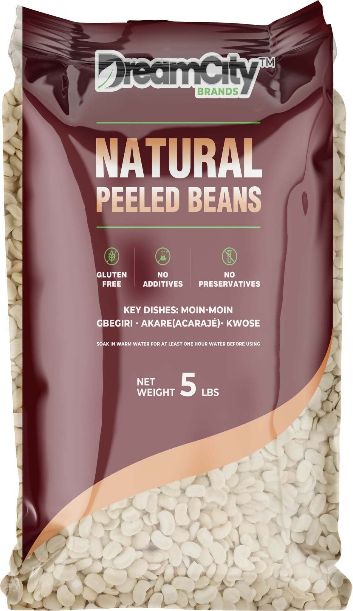 5 lbs peeled beans