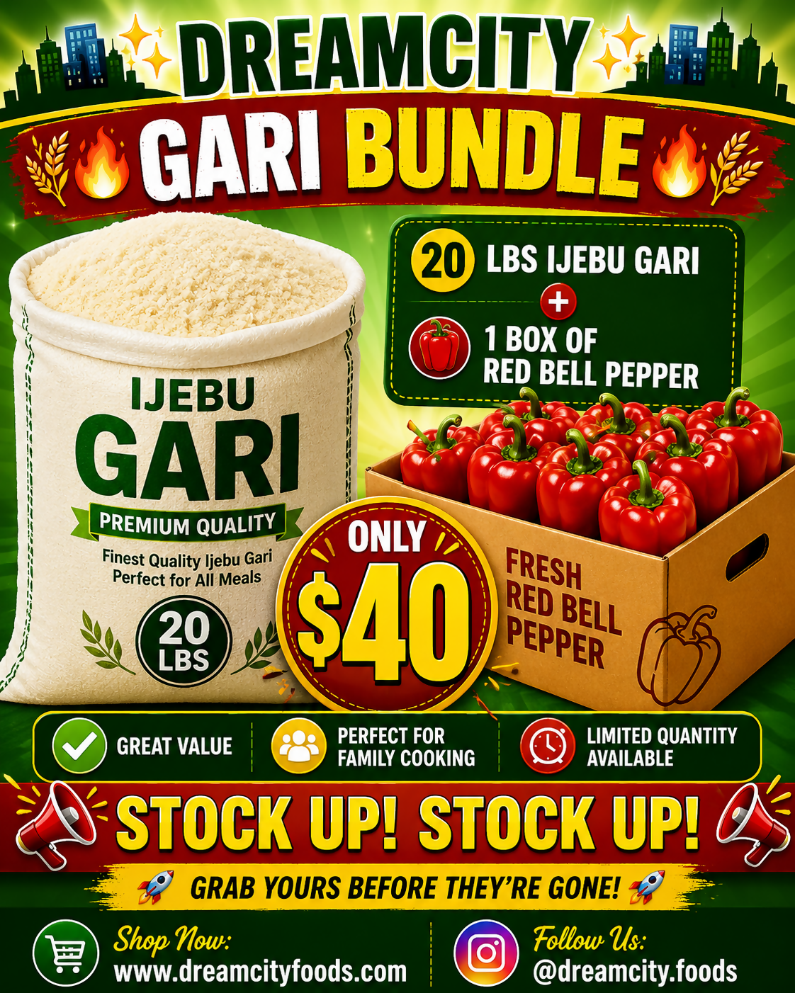 IJEBU GARI + RED BELL